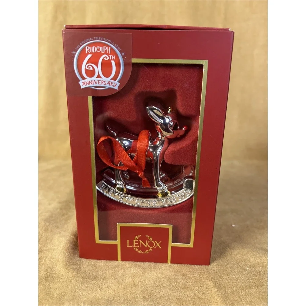 2024 LENOX 60th Anniv RUDOLPH RED NOSED REINDEER Baby's 1st CHRISTMAS ORNAMENT